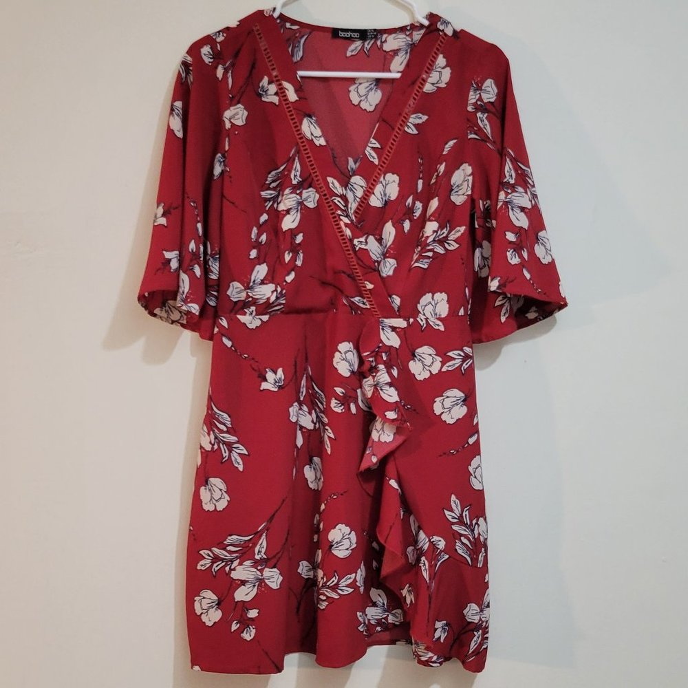 🍓Red Floral Mini Dress